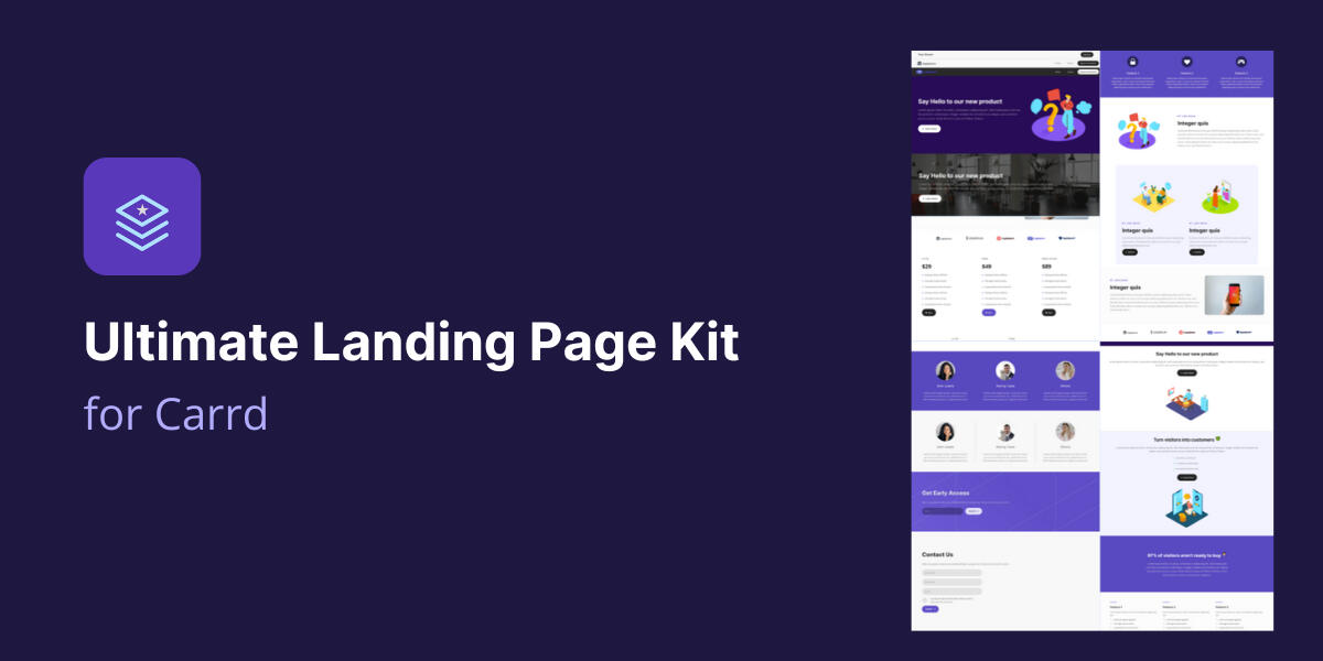 Effortlessly build your next landing page with Carrd. Save time and energy with our comprehensive suite of blocks, covering everything you need—from